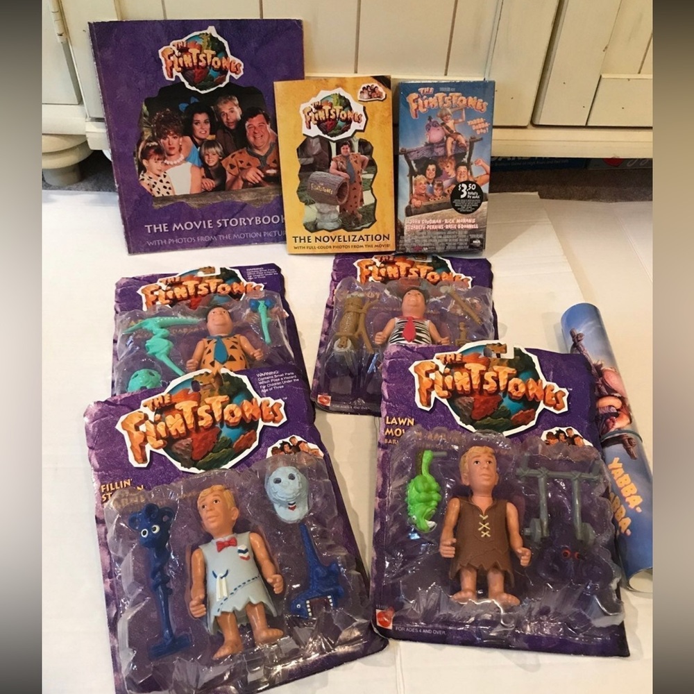 New‎ Flintstone Movie Lot Figurines Fred Barney Wilma Pebbles Betty Dino